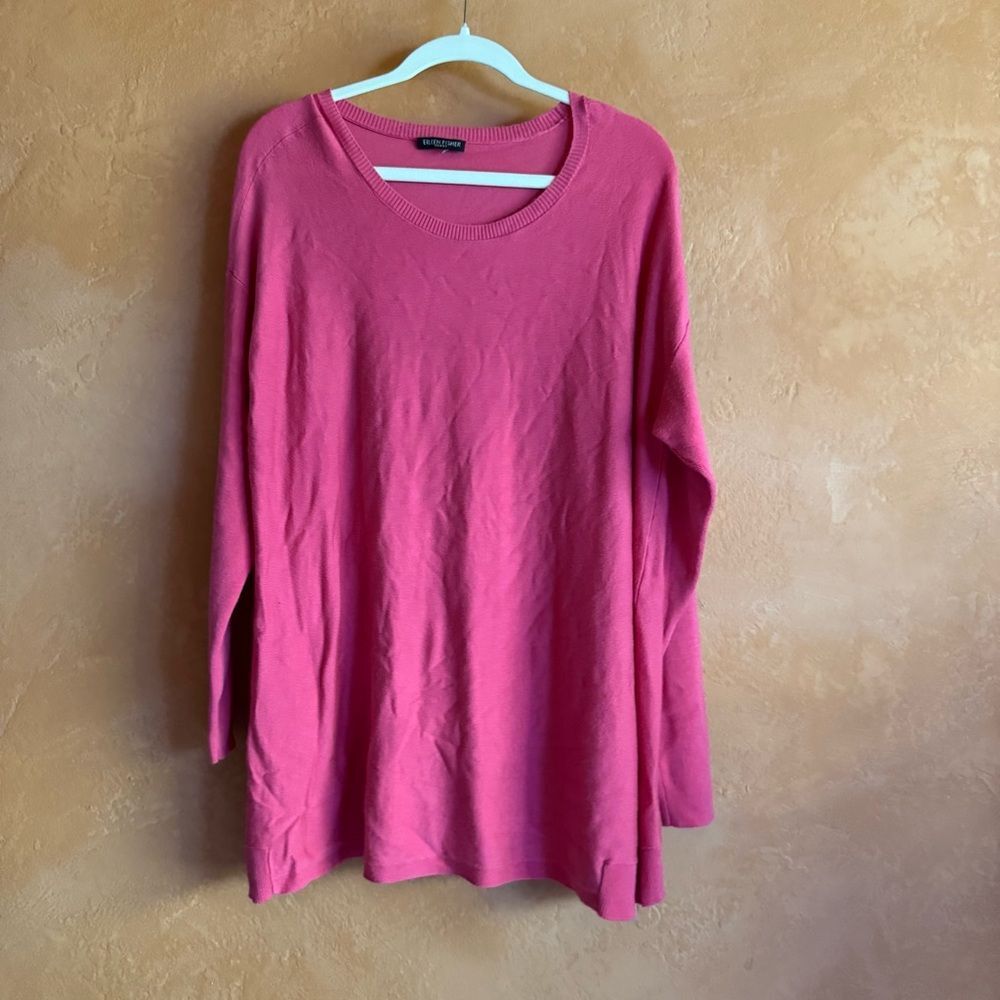 Eileen Fisher Woman Organic Cotton Long Sleeve Tunic Sweater Estimated 1X
